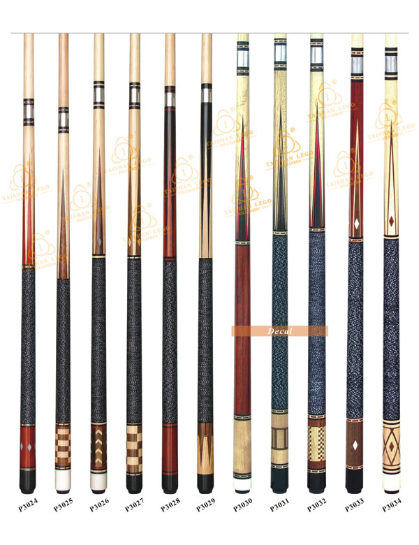 P3024-P3034 Deluxe Spliced Pool Cue Series