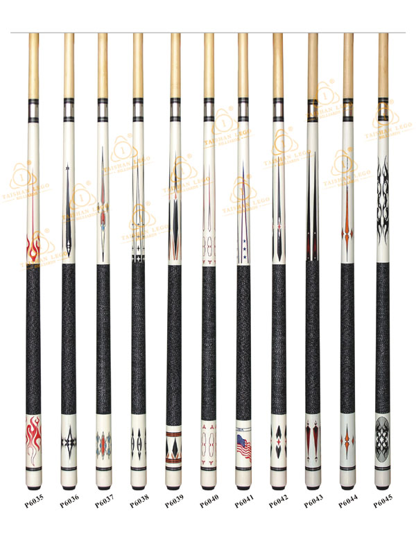 P6035-P6045 Elegant Decal Pool Cue Series