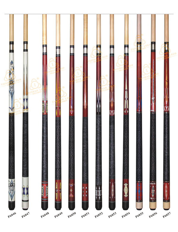 P6046-P6057 Elegant Decal Pool Cue Series