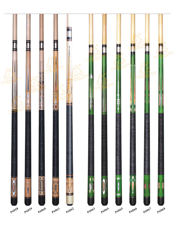 P6058-P6068 Elegant Decal Pool Cue Series