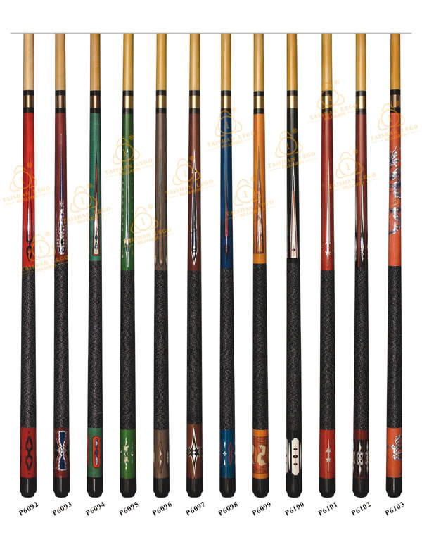 P6092-P6103 Elegant Decal Pool Cue Series